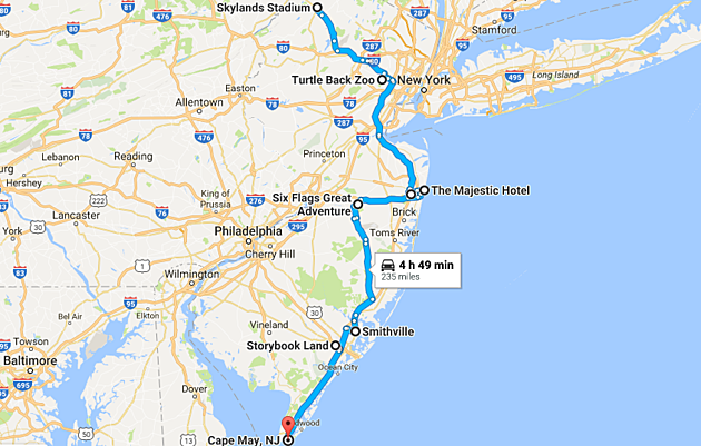 New Jersey Holiday Light Display Road Trip Map