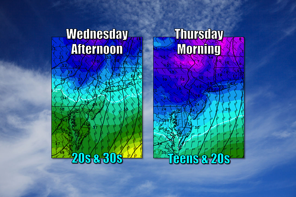 Tumbling temperatures and a wintry wind Wednesday across NJ