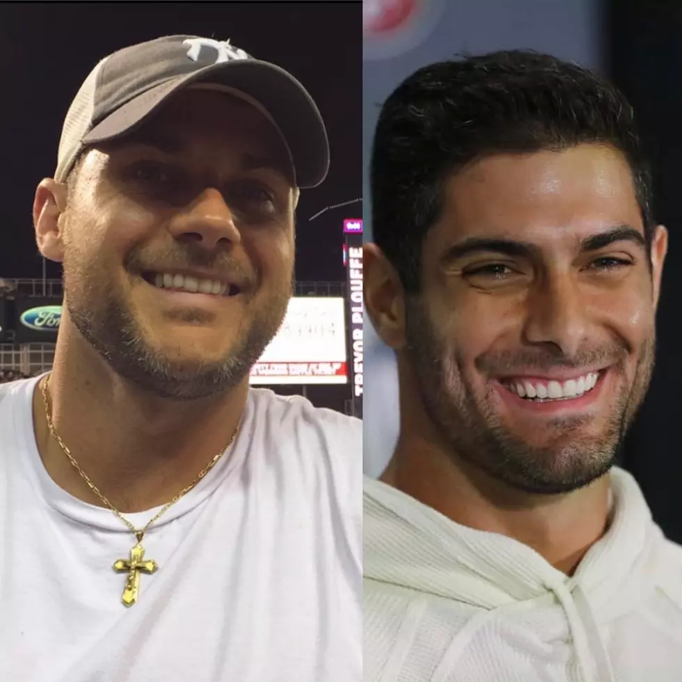 Photo credit: Shannon's husband Tony on the left, Jimmy Garoppolo of the San Francisco 49ers on the right