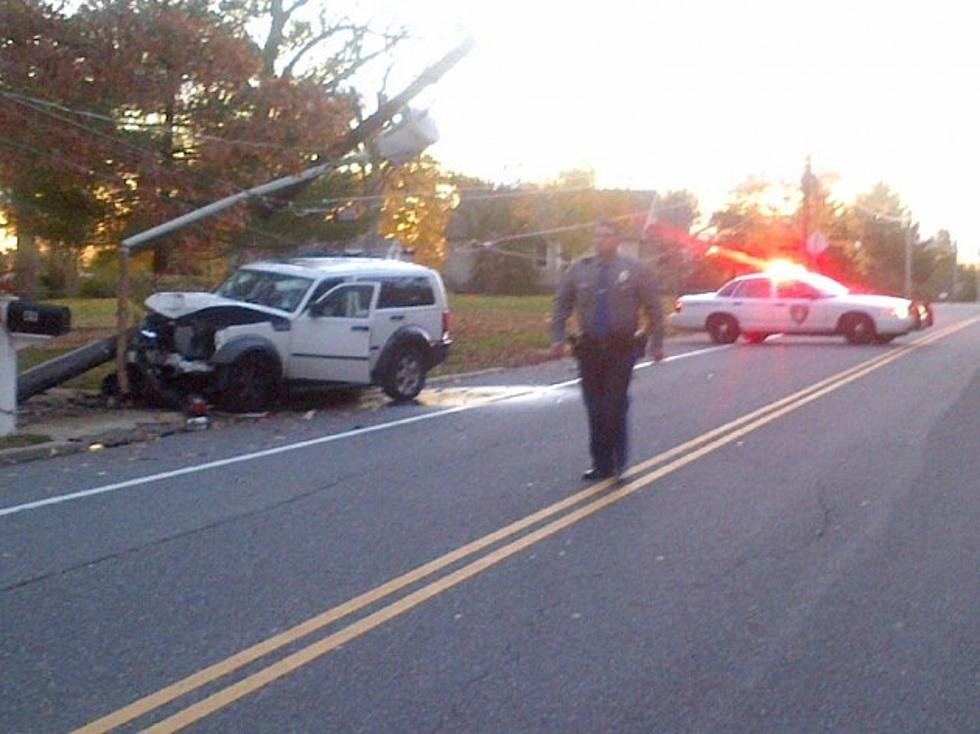 Sleepy Toms River Driver Crashes Into Utility Pole
