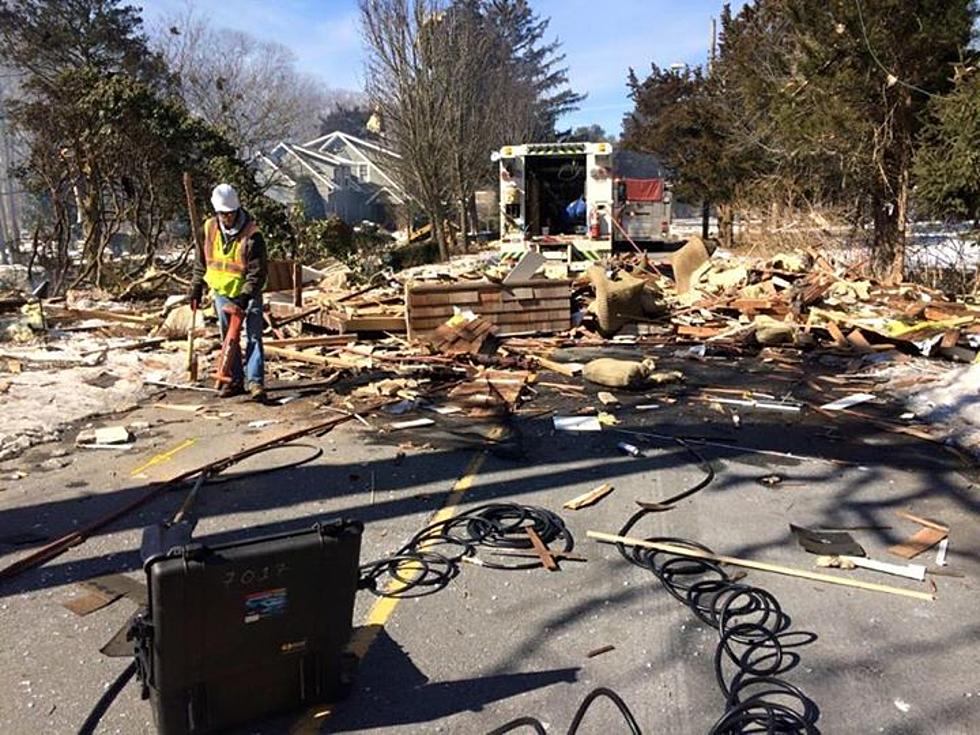 Gas explosion levels a house