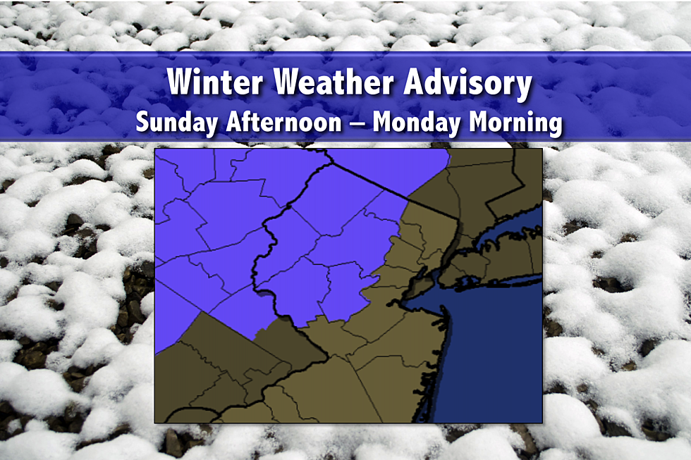 Winter Weather Advisory posted for NW NJ Sunday-Monday
