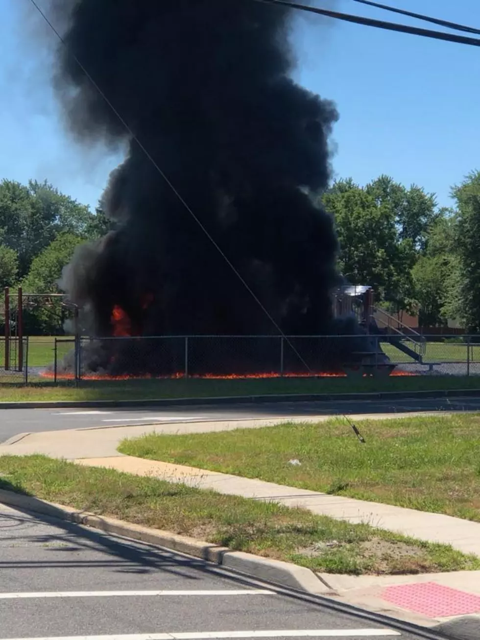 Emergency crews douse flames at Newbury School playground