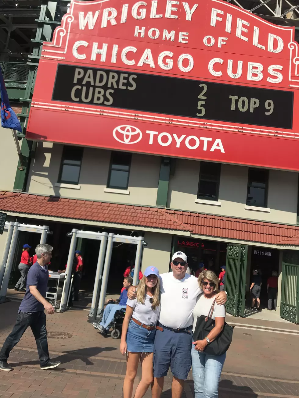 Kevin Williams with his wife Jane and daughter Alex at Wrigley Field in Chicago