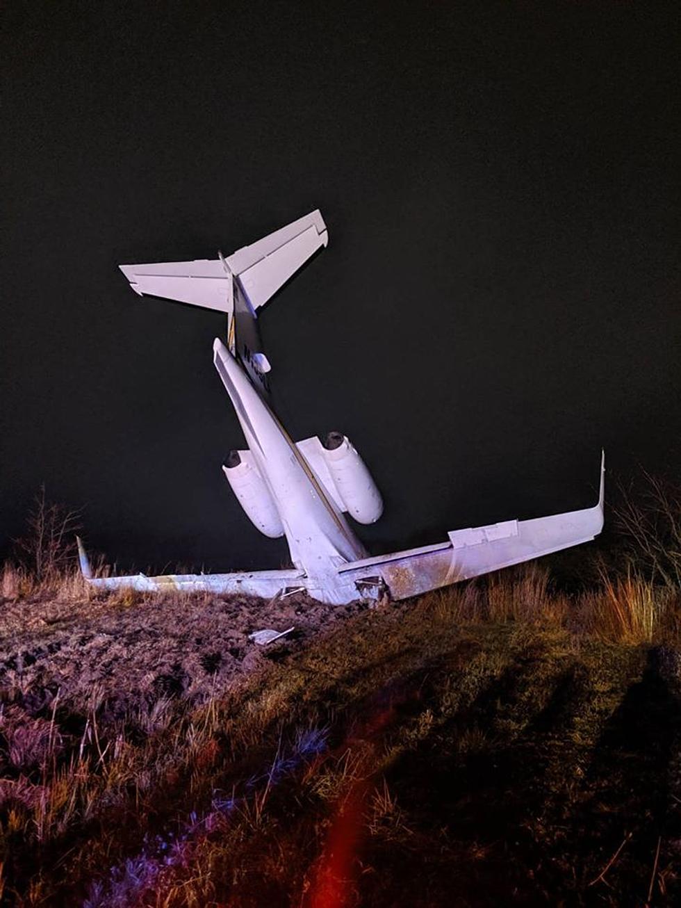 Plane goes off the end of runway during landing at Monmouth Airport