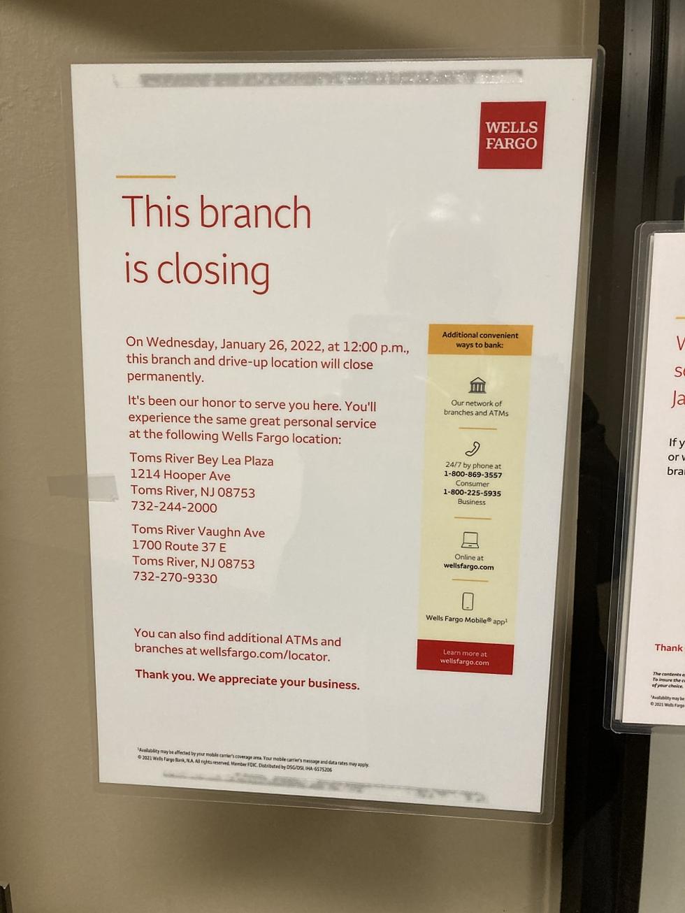 No More Cash! Another Bank Is Closing in Toms River, New Jersey