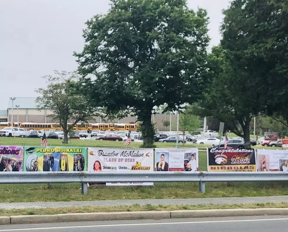 Class of 2022 Banners Hanging Proudly at Central Regional High School in Bayville, NJ
