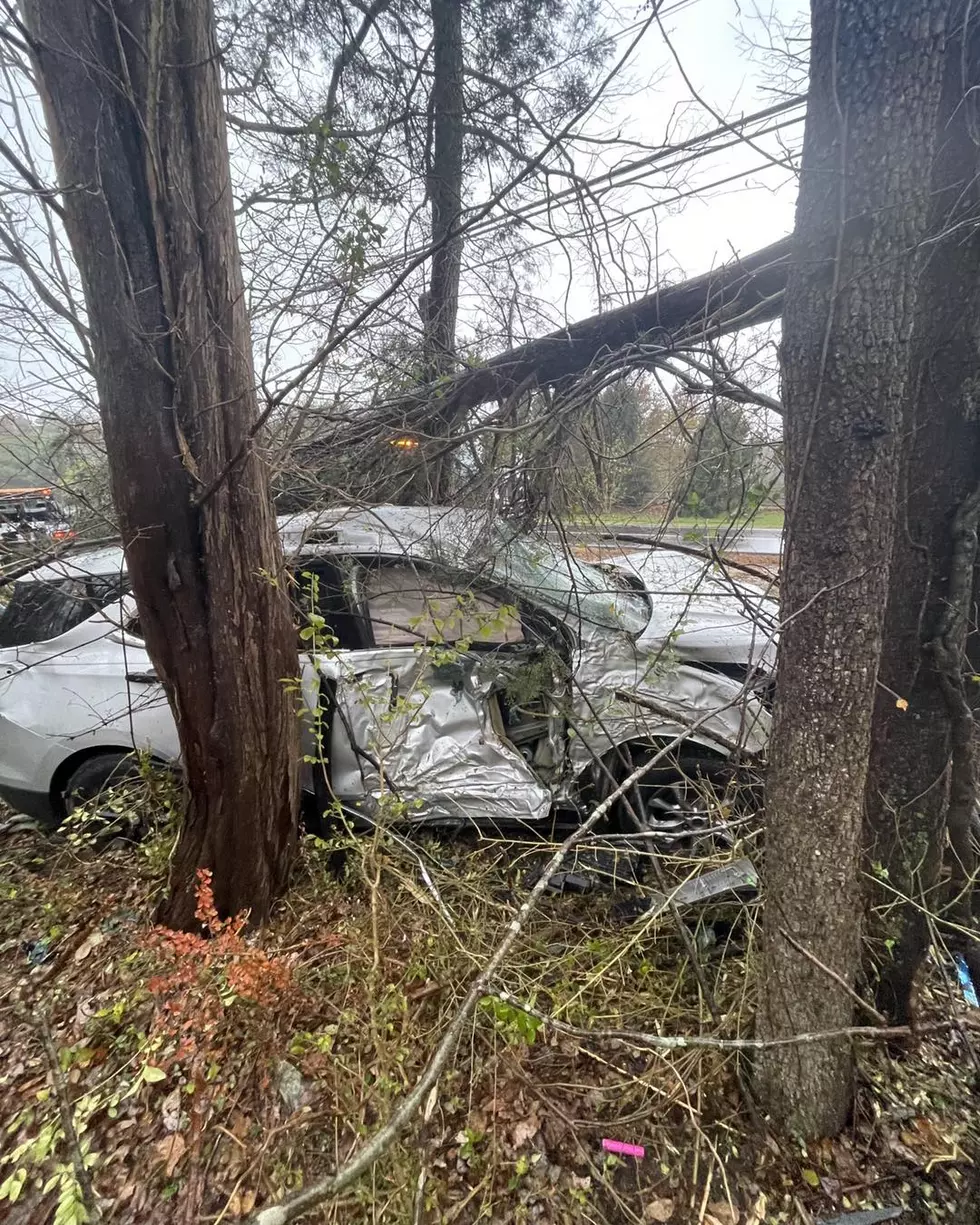 Two car accidents along slick roads in Stafford Township on Wed