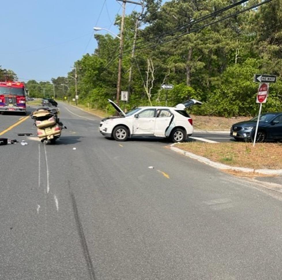 Two people hospitalized after car and motorcycle collision in Manchester, NJ