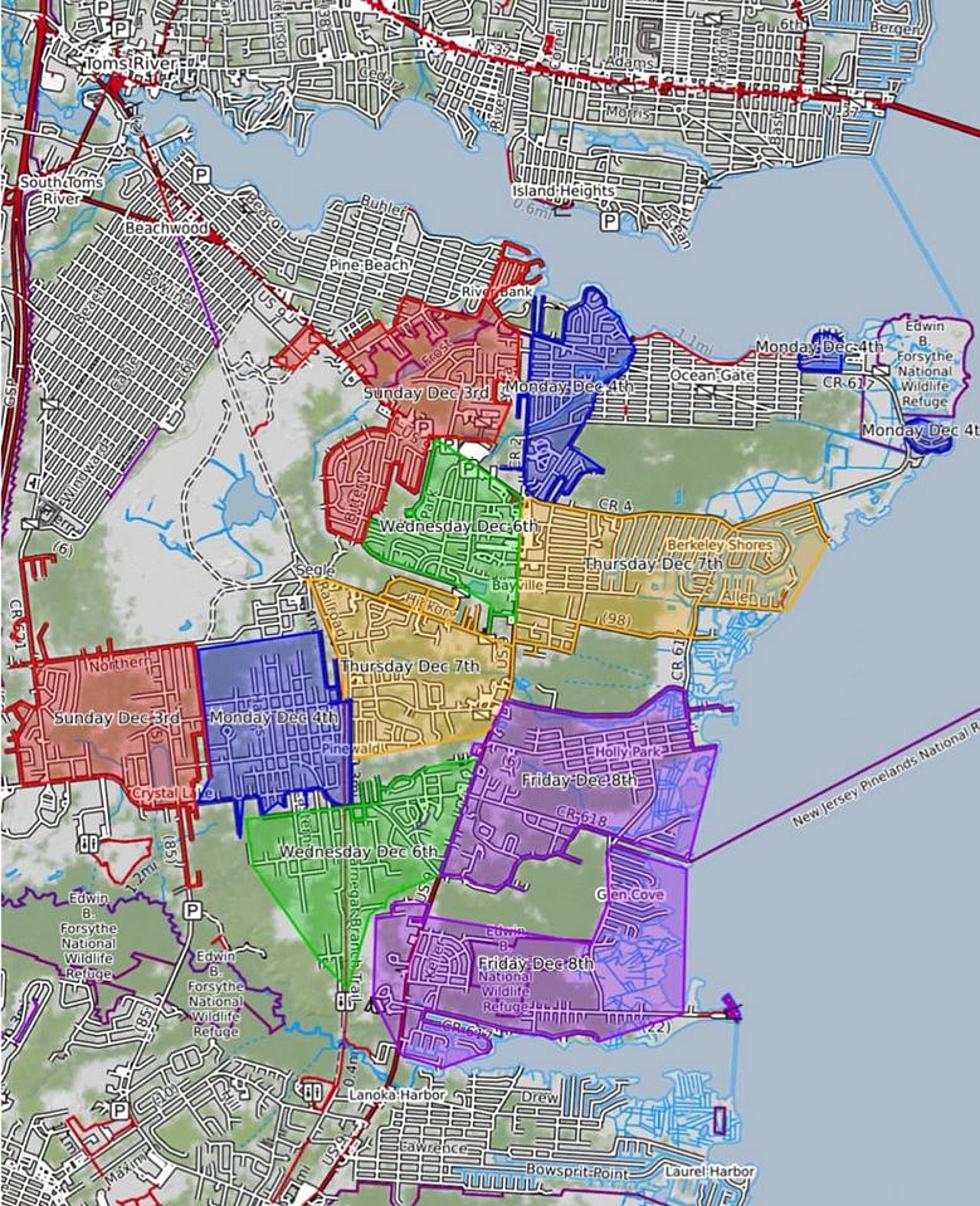 The Annual Bayville New Jersey Santa Run 2023 Map