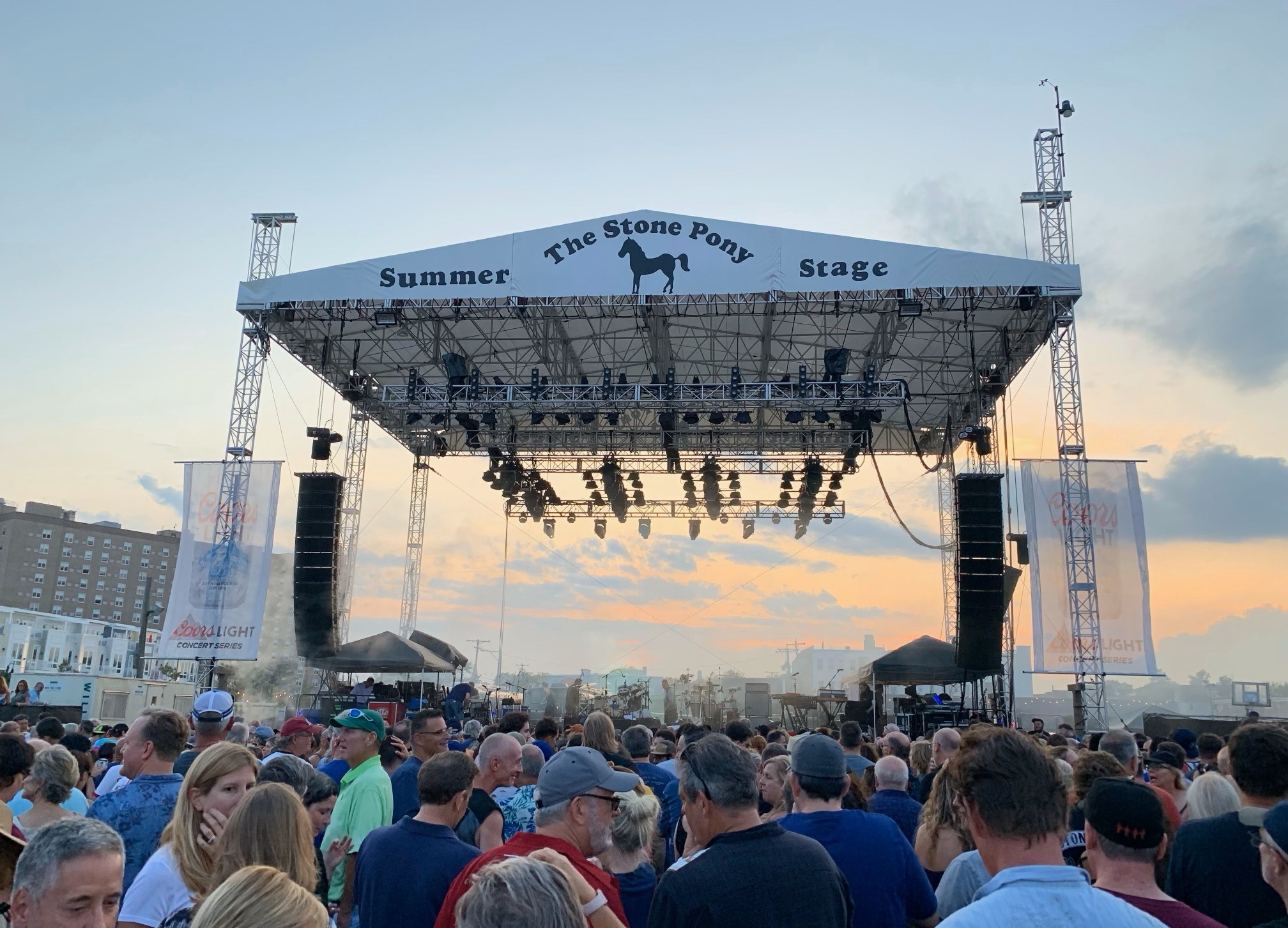 The Stone Pony Summer Stage outdoor venue in Asbury Park with concert stage setup