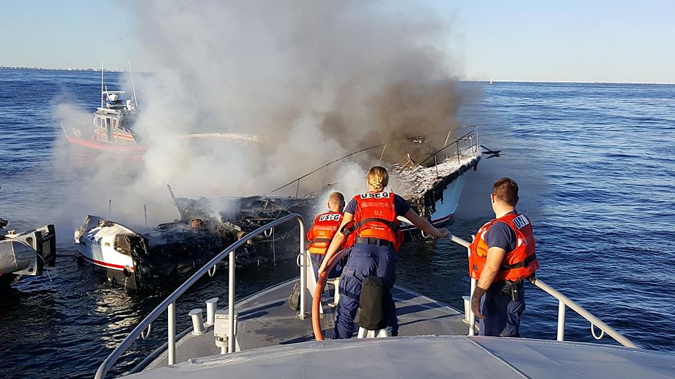 8 people rescued from burning boat off Sandy Hook