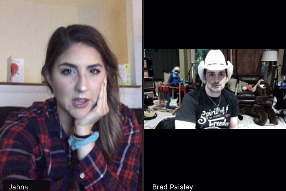 Brad Paisley Crashes Jahna Michal’s Video Chat This Weekend!