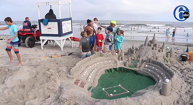 Man Constructs Amazing Phillies Stadium Sandcastle On Ocean City Beach
