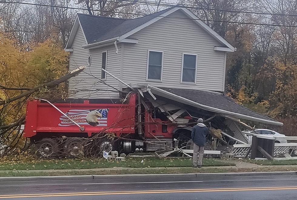 Dump Truck Plows into Home on White Horse Pike in Egg Harbor City, NJ