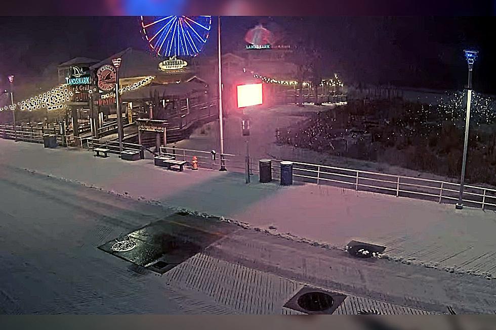 Watch the Snow Fall Live on the Atlantic City, NJ, Boardwalk