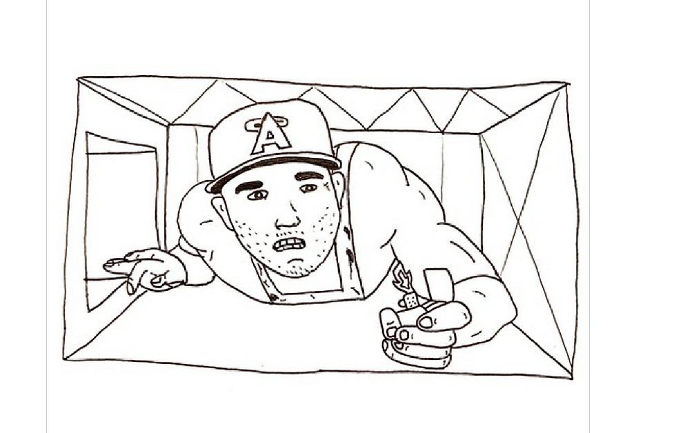Drawing Mike Trout every day until the lockout is over. Day 45