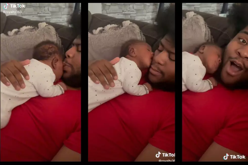 We&#8217;re melting: NJ dad gets kiss from his newborn in video