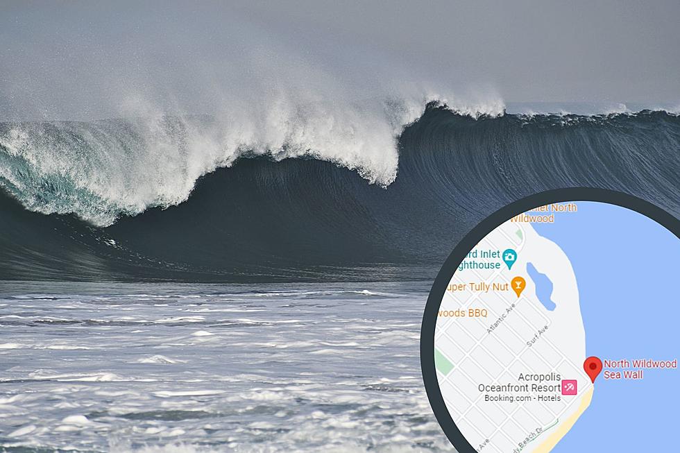 Kid Washed Away By Wave At Seawall In North Wildwood, NJ