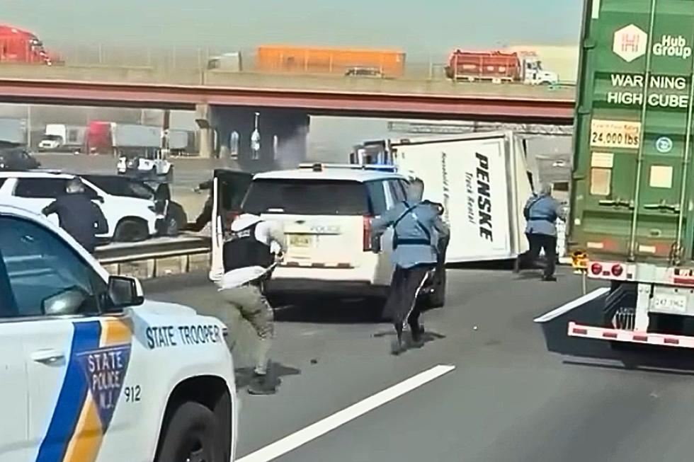Penske Truck Fails To Outrun Cops, Turns Over On NJ Turnpike