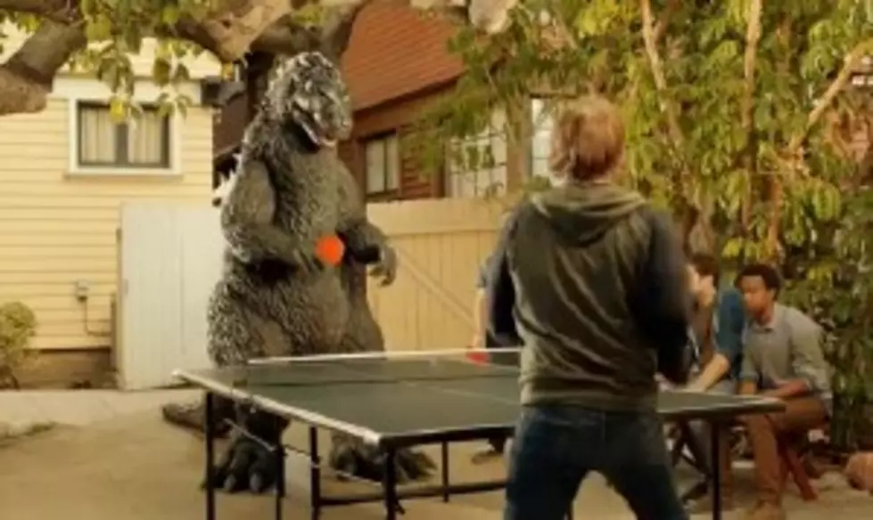 Godzilla Plays Ping Pong for Snickers [VIDEO]