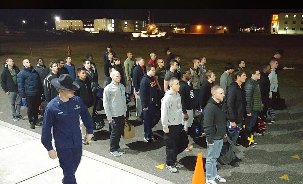 Video of Coast Guard Recruits Arrival in Cape May for Boot Camp
