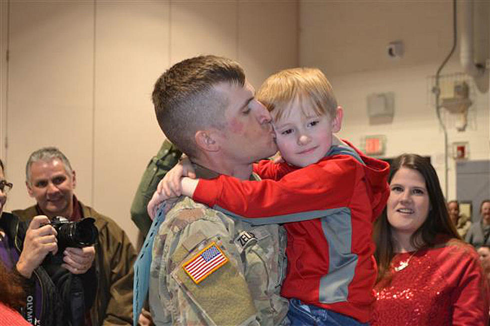 Watch 6-year-old’s surprise reunion with dad home from deployment