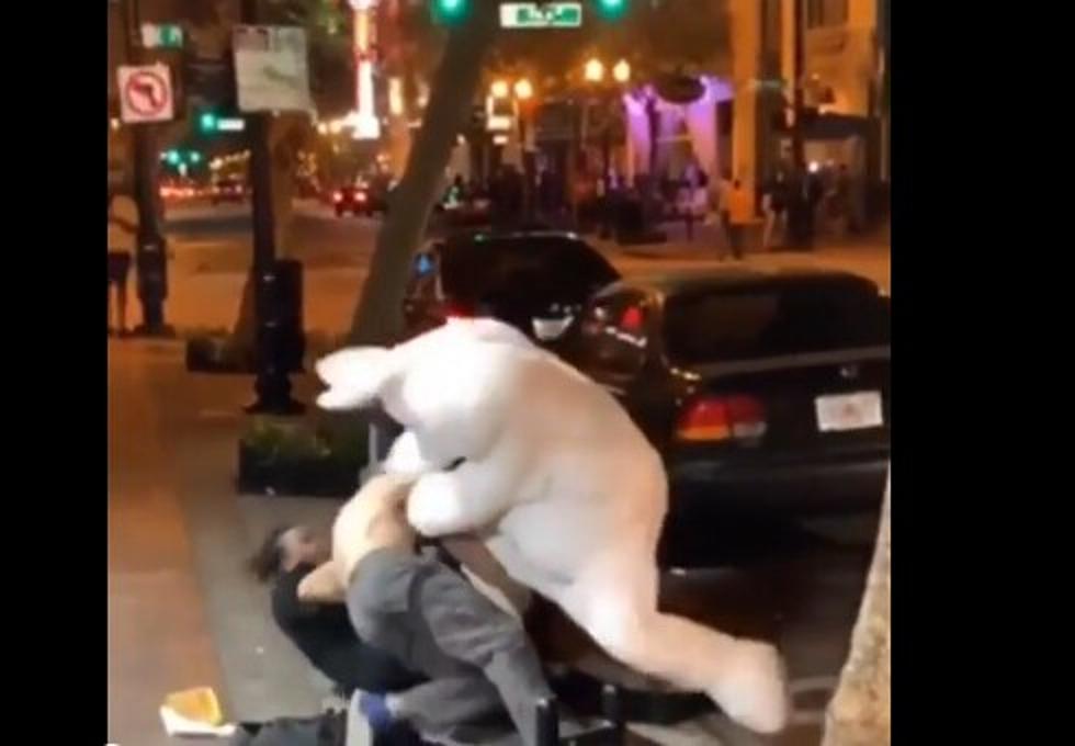 VIDEO: Easter Bunny Gets in Street Fight Defending Woman