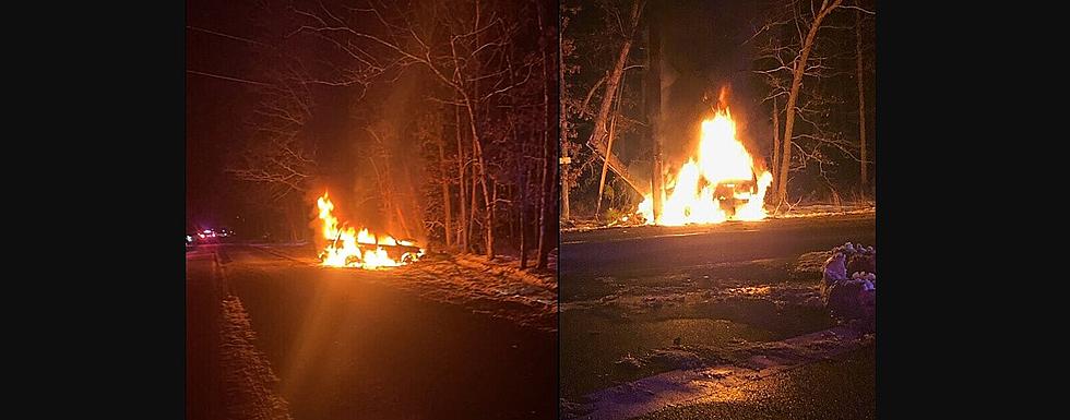 One Person Hospitalized After Fiery Crash in Buena Vista Twp