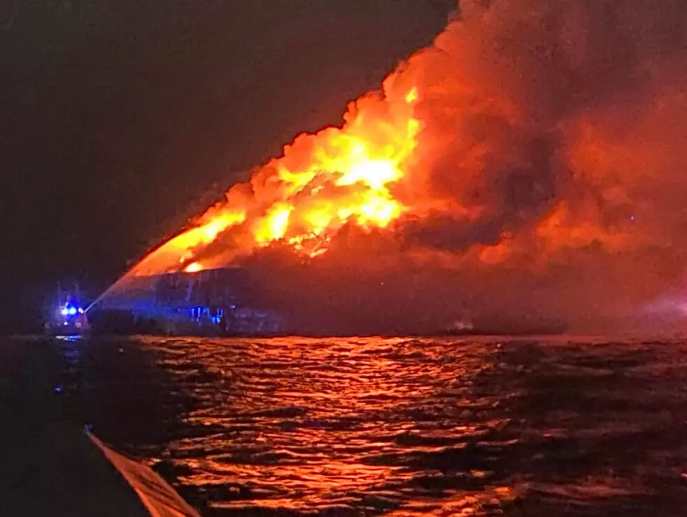 Overnight Barge Fire in Delaware Bay Lit Up the Night