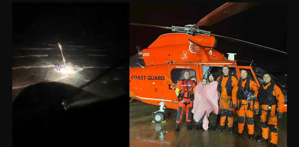 Coast Guard AC Rescues Two From Overturned Sailboat During Storm