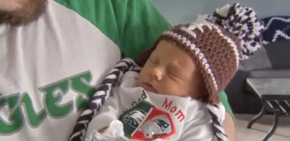 Galloway Couple’s Newborn Baby Makes it a 2-1 Eagles vs. Pats Household