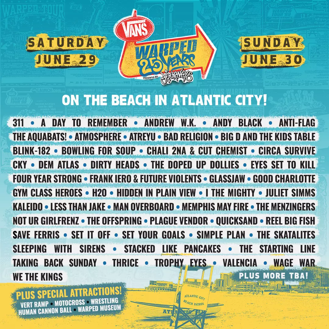 Vans Warped Tour Announces Awesome Lineup for Atlantic City Beach