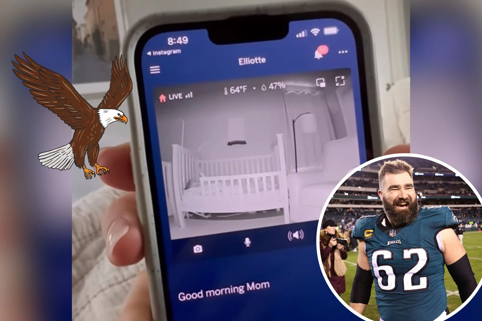 Philadelphia Eagles star Jason Kelce's daughter celebrates playoff