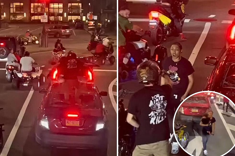 Disturbing Video of Biker Smashing in Windshield of a Car in Philly, PA with Child Inside