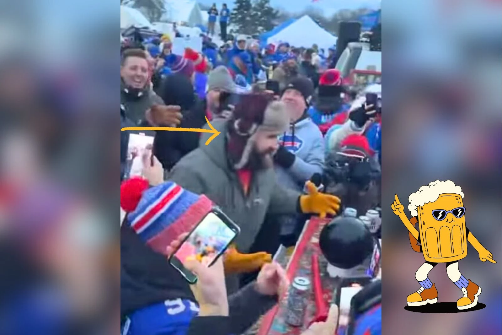 Jason Kelce's Surprise Appearance at Bills Tailgate, Buffalo, NY - Vimarsana News