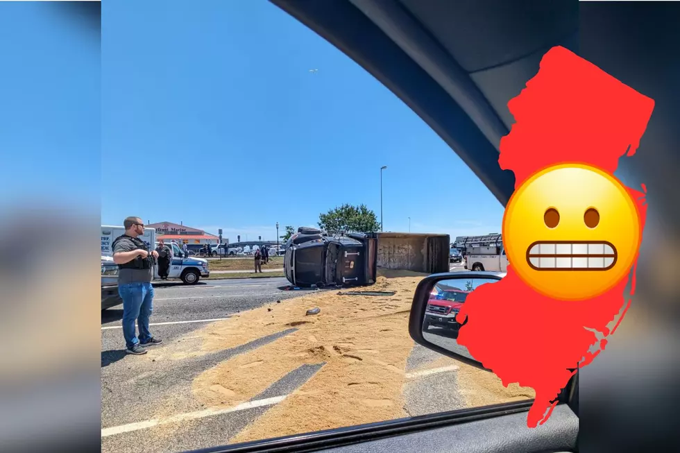 Overturned Dump Truck Causes Messy Traffic Headache in Somers Point, NJ