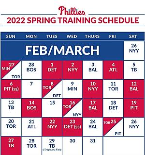 Philadelphia Phillies announce 2023 spring training schedule
