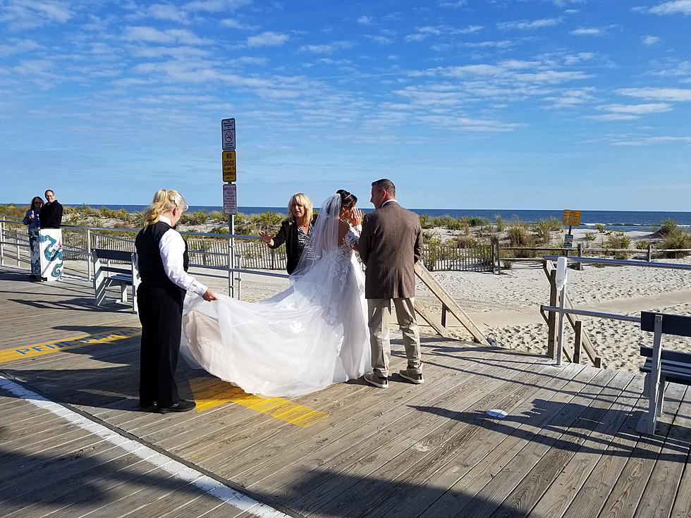 Couple Gets Married on Beach in Ocean City on Eagles Game Day