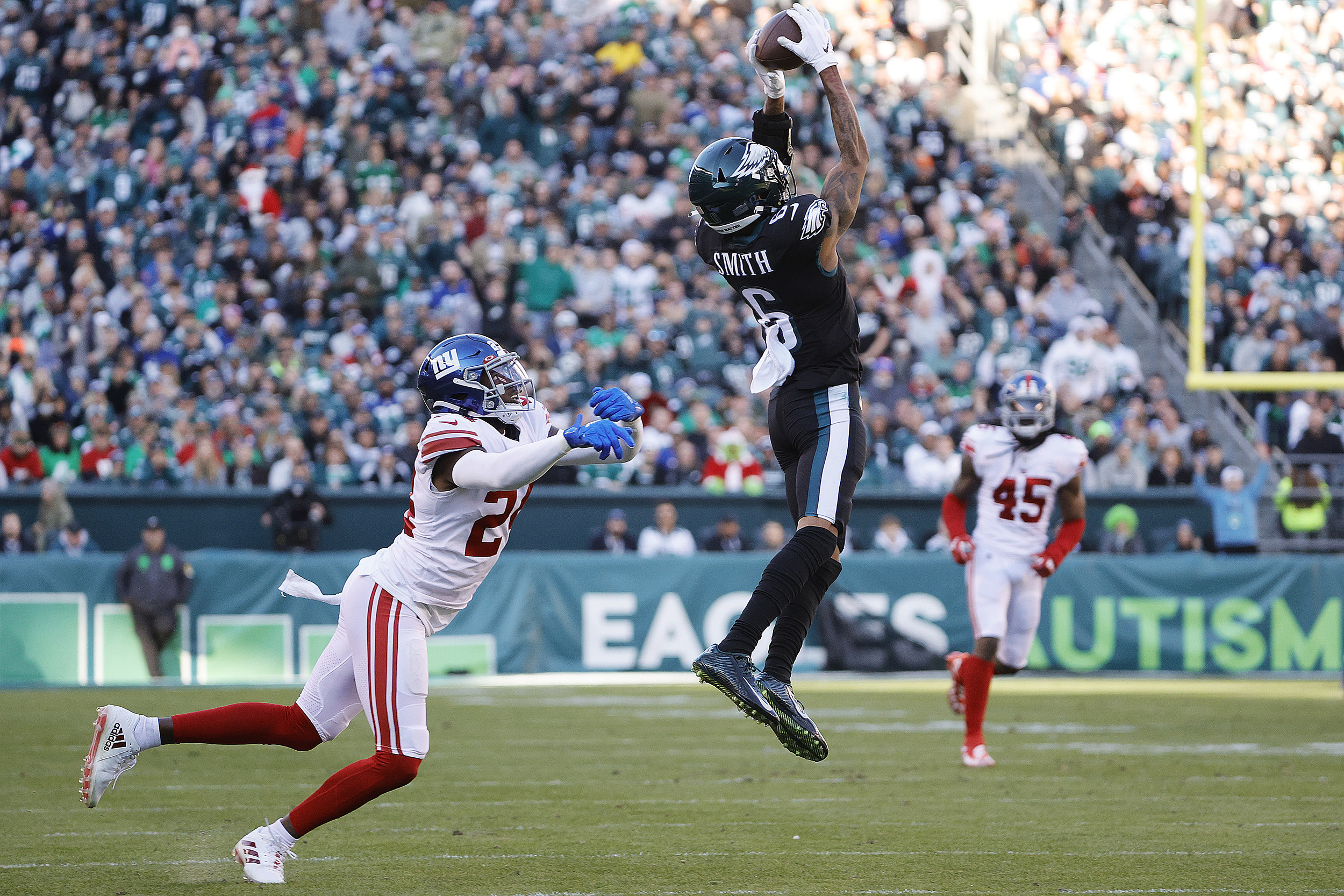 Jalen Hurts of the Philadelphia Eagles is sacked buy the Dallas News  Photo - Getty Images