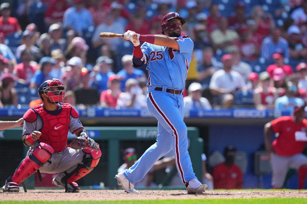 Rhys Hoskins left off Phillies' NLCS roster vs. D-backs as slugger  continues knee injury rehab 
