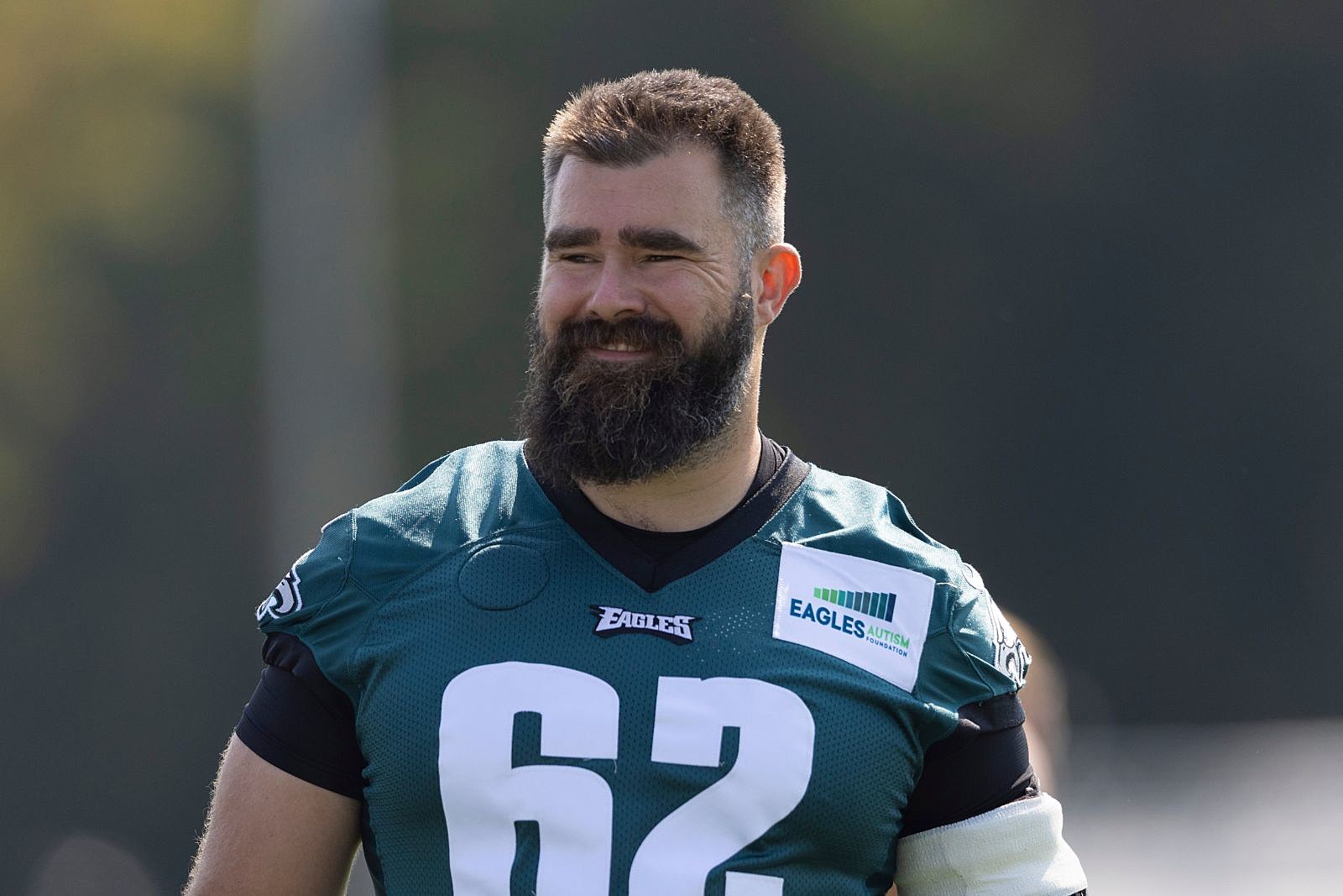 Why was Chiefs star Travis Kelce wearing an Eagles jersey and drinking beer  on Monday Night Football?