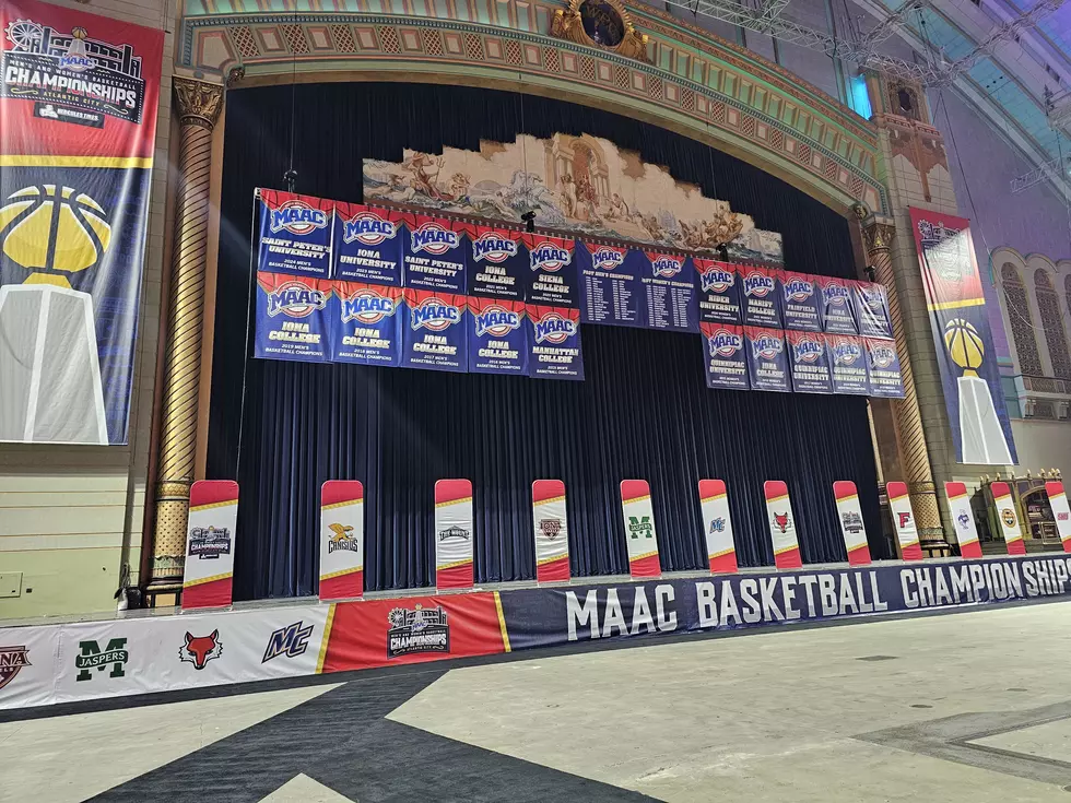 Inside Boardwalk Hall in Atlantic City during the MAAC Basketball Championships