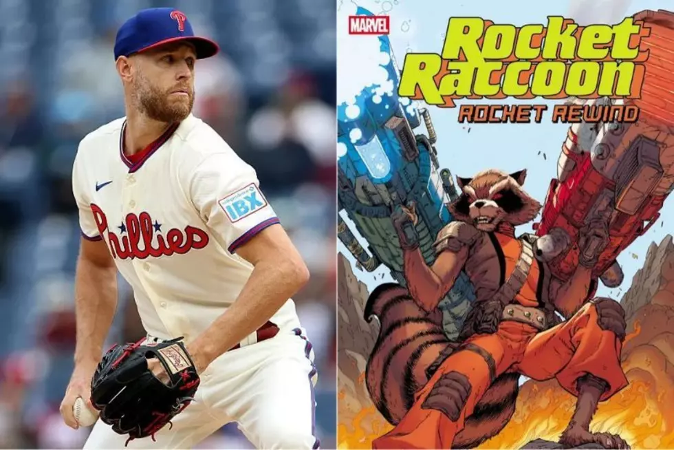 Phillies Zack Wheeler and Marvel's Rocket Raccoon