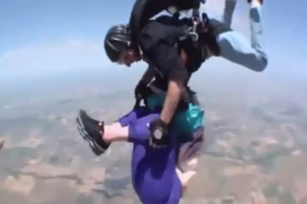 Watch This Skydiving Grandma Nearly Fall Out of Her Harness