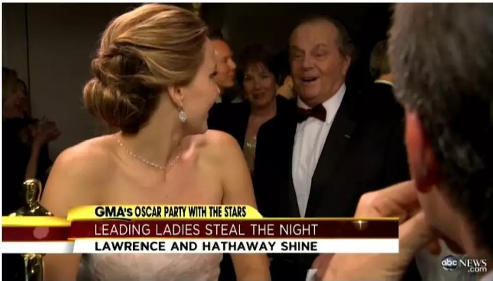 Jack Nicholson Video-Bombs Jennifer Lawrence&#8217;s Oscar Interview [VIDEO]