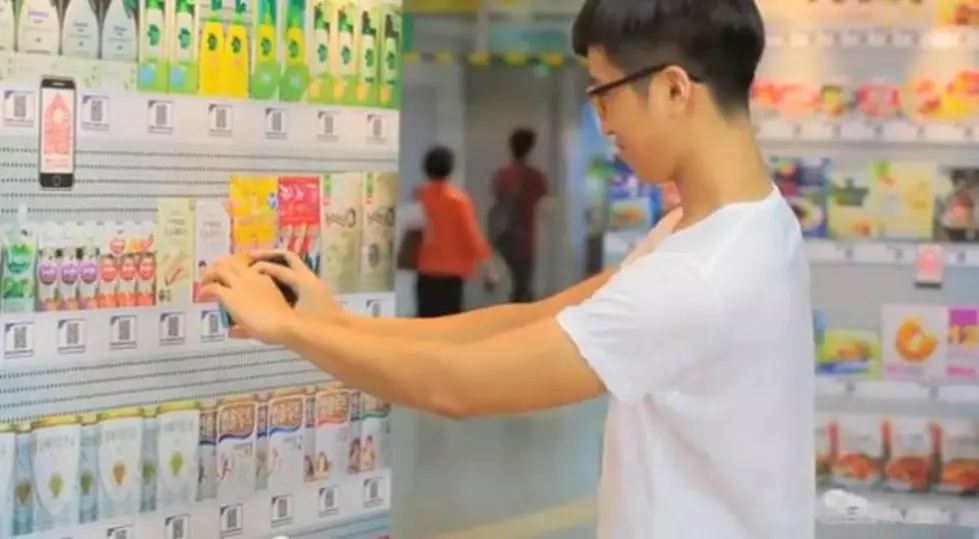 The Shelves are LCD Screens at The Virtual Shopping Store in Korea  [VIDEO]