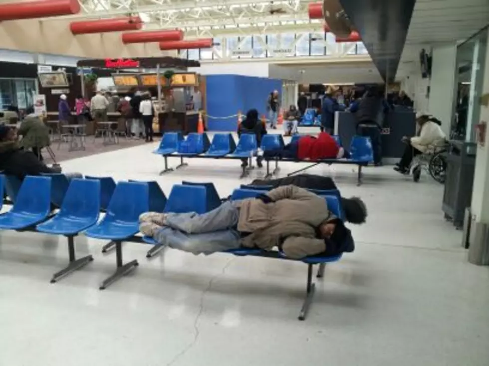 in the Buffalo Greyhound Bus Terminal During Snowstorm