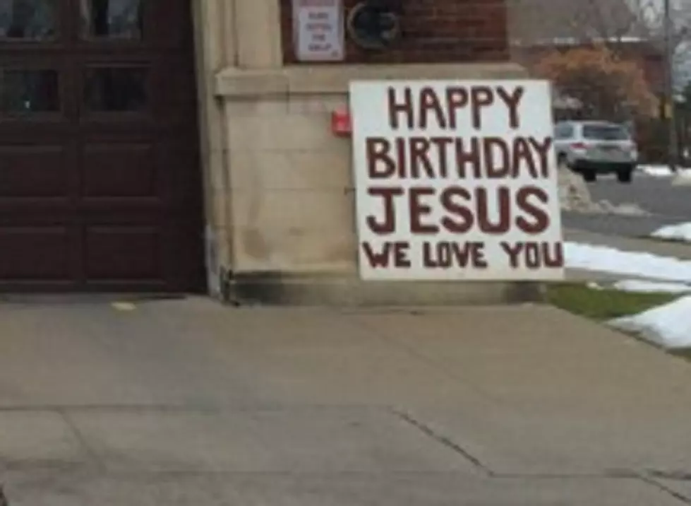 &#8216;Happy Birthday Jesus&#8217; Sign is Back Up at the Utica Fire Department
