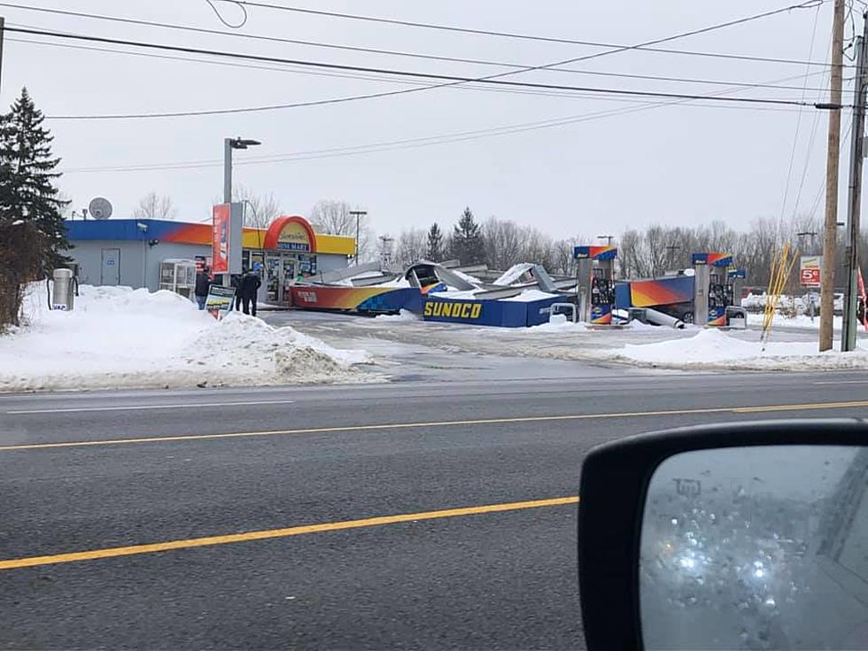 Canopy Comes Down at CNY Gas Station, Damaging Vehicles